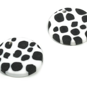 Polymer Clay Runde Ohrring Charms - Polymer Clay Kreis Anhänger - Ohrringe - Schmuck Handarbeit - 19,89x19,83x3,39mm - PC2295E