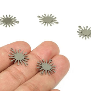 Roestvrijstalen zon-verbindingsstuk - roestvrijstalen zonoorbelbedels - oorbelbevindingen - benodigdheden voor het maken van sieraden - 19,73 x 15,86 x 0,9 mm - SS1239 afbeelding 1