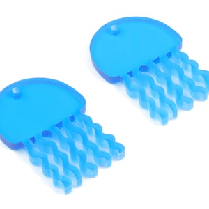 Bead door window curtain - Acrylic Jellyfish Blue wind bell chimes - Jellyfish Earring Charm - Color Code:A464- 32x22x3mm - AC2142-A464