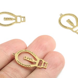 Brass Bulb Earring Charms - Raw Brass Lamp Pendant - Earrings Finding - Jewelry Supplies - 26.75x16.96x0.59mm - PPM3165 image 1