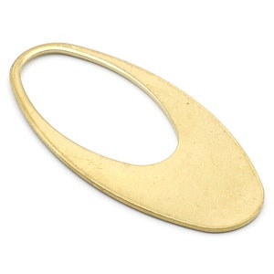 Brass Oval Charms - Oval Shaped Raw Brass Charms - Geometric Pendant - Jewelry Supplies - 48,38x23x1,05mm - PP1438