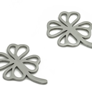 Edelstahl Blumen Ohrring Charms - Edelstahl Blumen Anhänger - Schmuckzubehör - 18,52x12,94x0,93mm - SS1272