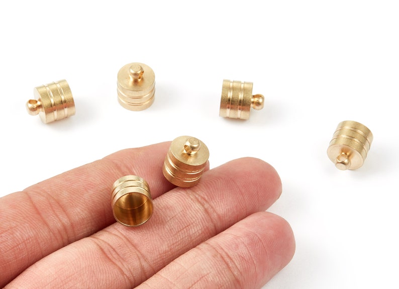 Brass Tassel End Caps Raw Brass Barrel End Cord End Caps Etsy