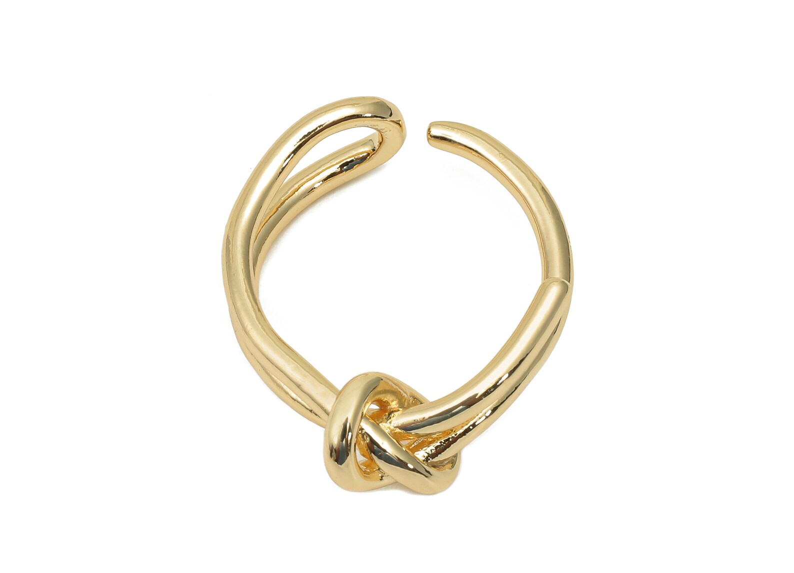 Brass Knot Open Round Wire Ring - Gold Knot Circle Hoop Ring - Gold ...