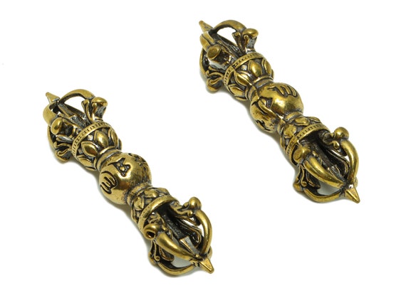 Brass Stick Charms - Raw Brass Walking Stick - Magic Wand Figure - Antique Looking Pendant - Magic Wand Charms - 52x15.2x9.75mm - PP8746
