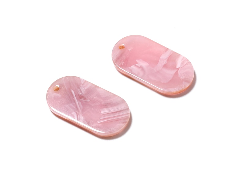 Ciondoli ovali in acetato per orecchini - Pendente di forma ovale - Componenti per orecchini - Forniture per gioielleria - Codice colore: A26 - 26,65x13,9x2,63 mm - AC1156F immagine 2
