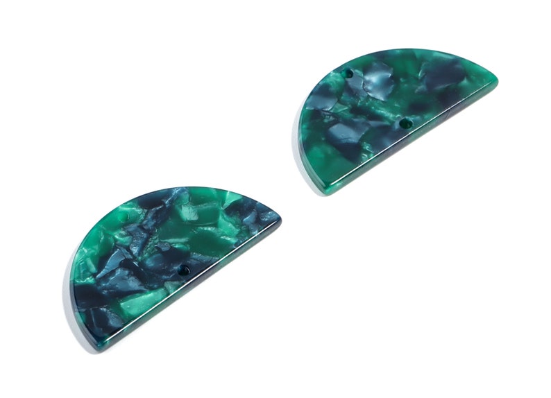 Earring Findings Color Code:A13-37.2x18.55x2.4mm Acetate Semicircle Connectors Half Moon Earrings AC1794-A13 2 Holes