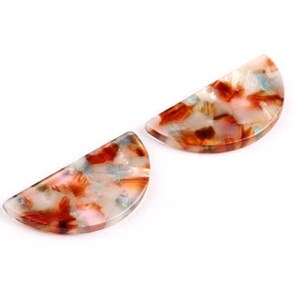 Charms halve cirkel acetaat - hanger halve cirkel - oorbellen - Sieradenbenodigdheden - Kleurcode: A95 - 33,5 x 16,5 x 2,6 mm - 1006L afbeelding 2