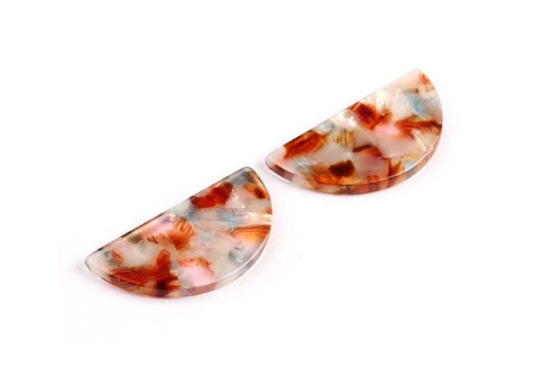 Charms halve cirkel acetaat - hanger halve cirkel - oorbellen - Sieradenbenodigdheden - Kleurcode: A95 - 33,5 x 16,5 x 2,6 mm - 1006L afbeelding 2