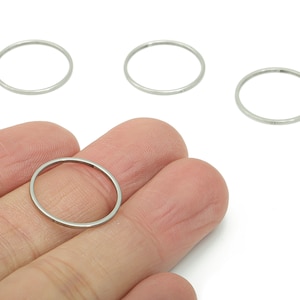 Round Hoop Connector Circle Ring Links 201 Stainless Steel Jewelry Making 11mm ALL SIZES 6mm 7mm 8mm 9mm 10mm ... 45mm 50mm 60mm SS1367 image 5