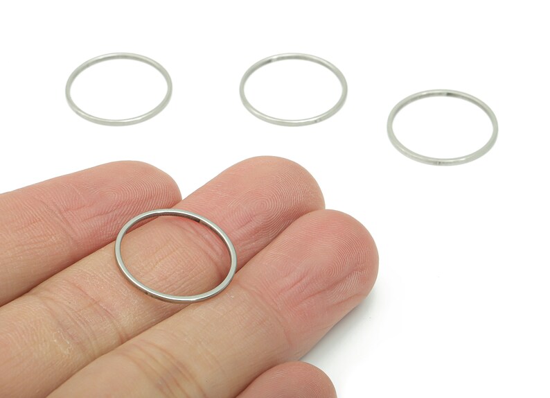 Round Hoop Connector Circle Ring Links 201 Stainless Steel Jewelry Making 11mm ALL SIZES 6mm 7mm 8mm 9mm 10mm ... 45mm 50mm 60mm SS1367 image 5