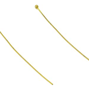 Messing Nadel Kugel Kopf Pin - Rohmessing Nagel - Messing Slender Ball - Messing Spikes Drähte Post- Rohmessing Pins - 51.33x0.45mmx1.75mm- PP8552-50