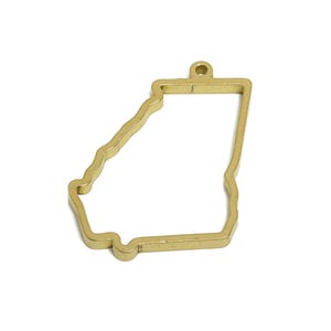 Brass USA State Outline Pendant - Raw Brass Georgia State Charm - Modern Outline Pendant - Brass Pendant For Necklace - 27x20x2mm - PP11405