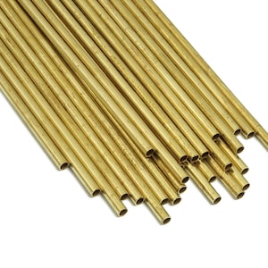 Round Brass Himmeli Tubes - Raw Brass Himmeli DIY Tube Beads - Circle Pipes for Geometric Shapes - For Air Plants -2.5x0.2x200mm- PP4569-200
