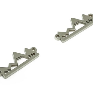 Stainless Steel Mountain Connector - Stainless Steel Mountain Necklace Charms - Earring Findings - Jewelry Supplies - 15.89x6x0.9mm - SS1238