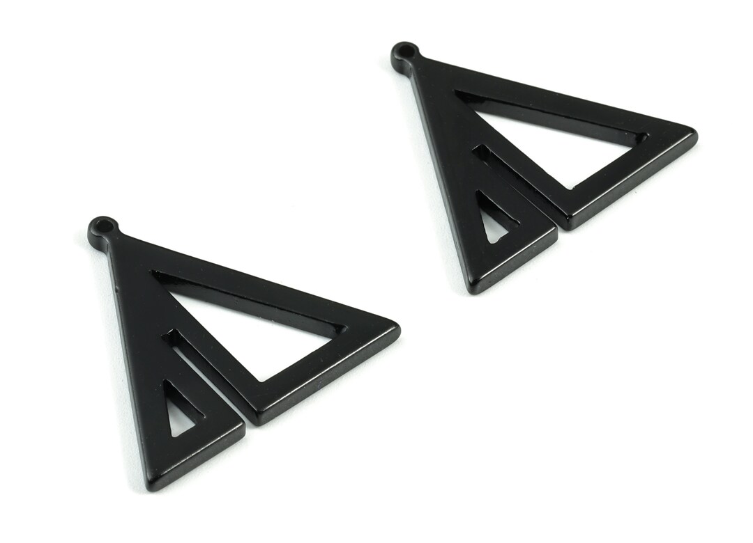 Acrylic Triangle Earring Charms Black Triangles Pendant Jewelry