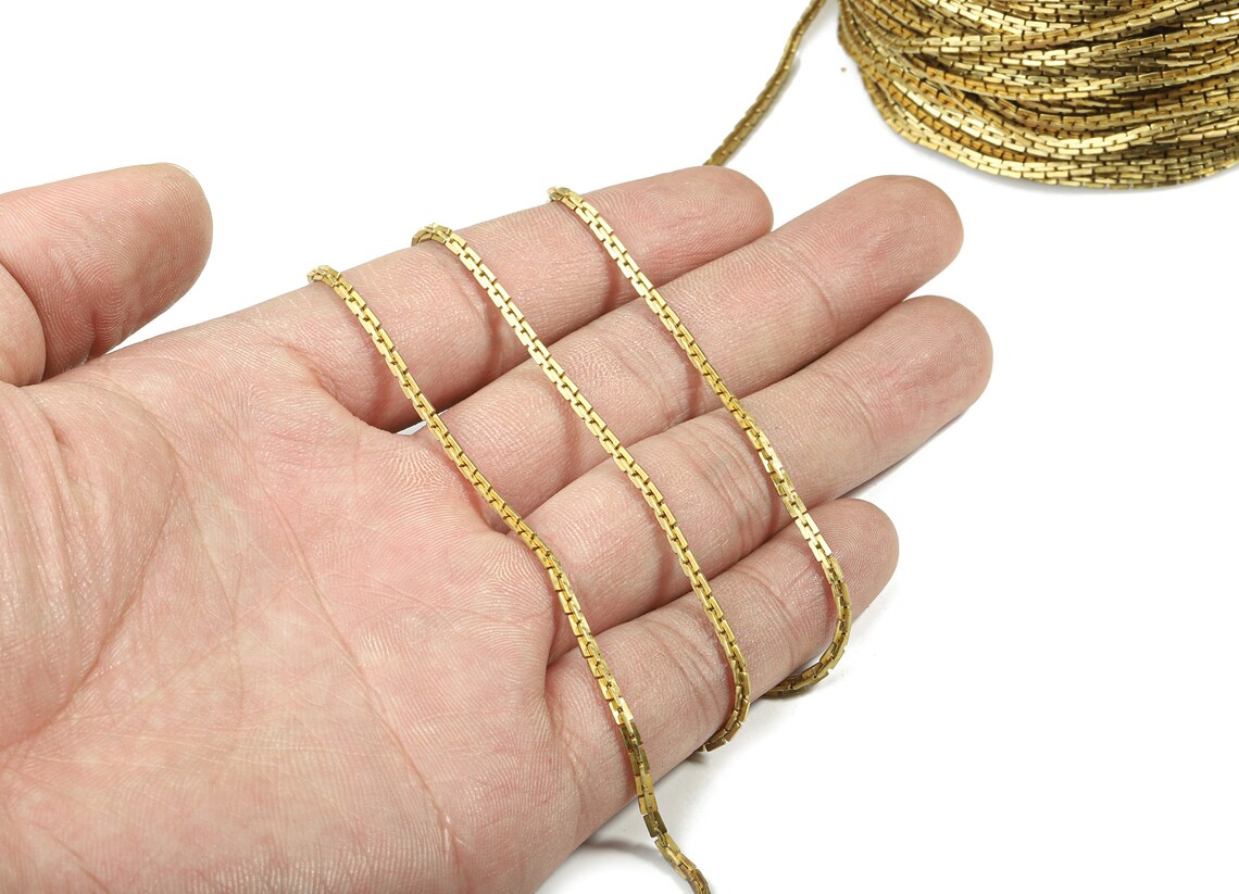 2.0 Brass Criss Cross Chain Raw Brass Cross Snake Chain Etsy