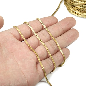 2.0 Brass Criss Cross Chain - Raw Brass Cross Snake Chain - For Necklace Bracelet Jewelry Making 0.11&quot; x 0.08&quot; x 0.02&quot; CC1165