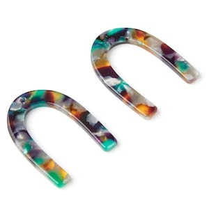 Acetate U Charm - U Earring and Pendant - Earring Findings - Jewelry Supplys - Color Code: A50 - 34.61x26.25x2.55mm - AC1114ZD