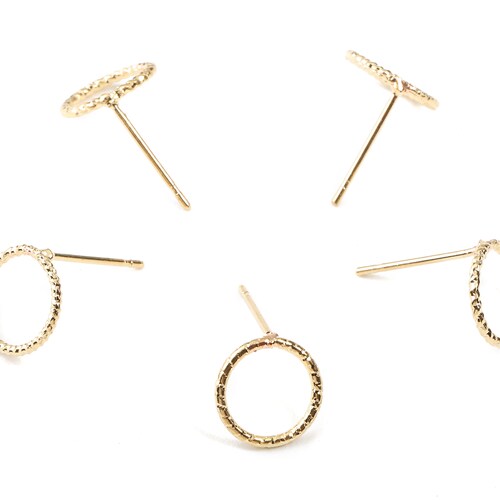 Brass Round Earing Post Brass Circle Earring Stud 18K Real Etsy