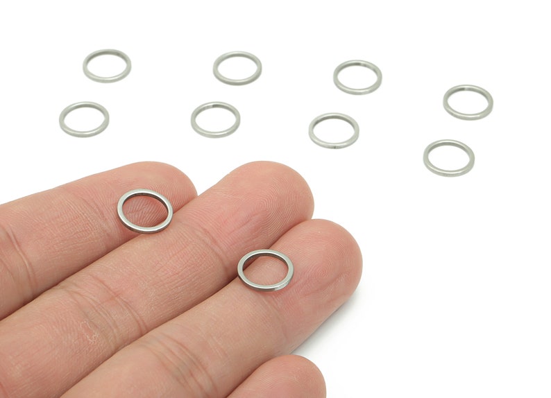 Round Hoop Connector Circle Ring Links 201 Stainless Steel Jewelry Making 11mm ALL SIZES 6mm 7mm 8mm 9mm 10mm ... 45mm 50mm 60mm SS1367 image 3