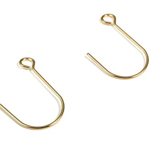 Brass Earring Hooks - 18K Real Gold Plated - Brass Gold Earring Wires - Brass Jewelry Making Supplies - 25.83x15.28x14.47mm - RGP3029