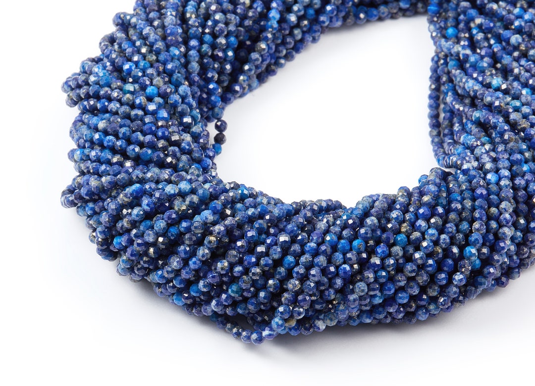Faceted Gemstone Beads Lapis Lazuli Beads 15.5 / 163PCS / 1 Strand 2 ...