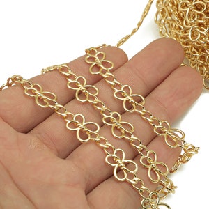 Brass Hexagram Chain - Gold Star Curb Chain - Star Of David Chain - For Necklace - 18K Real Gold Plating Chains - 19.5x10.3x1.7mm - RGP5821