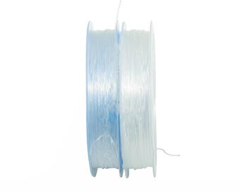 Hilo elástico de 0,5 mm - Elástico para manualidades, rollo de 12 m - Hilo transparente para bisutería - Cordón elástico de plástico para abalorios de cristal - TH1103-0.5