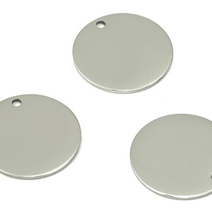 Piezas en blanco para estampar - Dijes redondos de acero inoxidable 316 - Colgante circular de acero inoxidable 316 - Suministros para joyería - 15,9 x 15,9 x 0,84 mm - SS1379-16 imagen 3