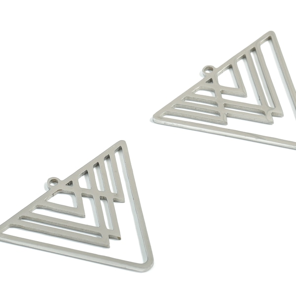 Stainless Steel Triangle Charms - Mountains Earrings and Pendant - Earring Findings - Jewellery Supplies - 29.84x25.94x0.95mm - SS1174