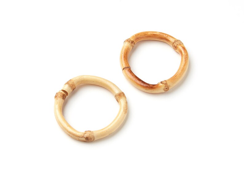 Natural Bamboo Hoop Earrings Cirlce Shaped Bamboo Pendant Etsy