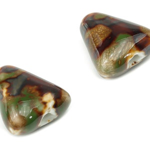 Glazed Ceramic Triangle Beads - Carved Triangle Beads - Handmade Beads - Bracelet Beads - Connectors Beads - 16.2x15.15x8.35mm - NS1812