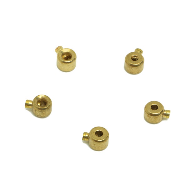 Brass Mini Round Rubber - Sliding Beads Nuts - Adjustable Stopper Beads - Sliding Beads Rubber - Chain Bracelet - 4.23x3.02x2.3mm - PP9258