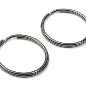 Gunmetal Metal Key Rings - Split Rings - Circle Key Rings - Keychain Connectors - Key Ring Findings - 27.62x27.62x1.5mm - PP2852GM
