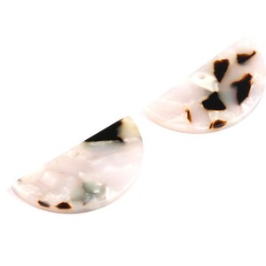 Acetate Semicircle Charms - Semicircle Pendant -  Earring Findings - Jewelry Supplies - Color Code: A82 - 33.5x16.5x2.6mm - AC1006K