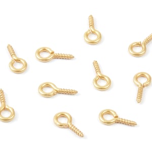 Eye Hook Screw - 5X10 - Raw Brass Eye Hook Screw - Jewelry Making - 10x5mm - PP1709