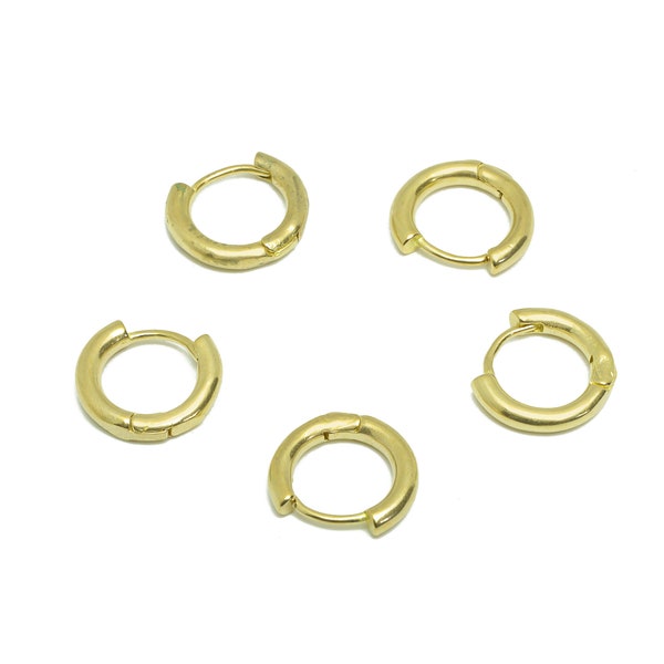 Brass Huggie Hoop Earring For Tassel - Raw Brass Earring Clasp Connector - Brass Clasp Earring - Clasp Hoop Earring - 11x9x1mm - PP9609