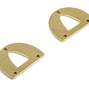 Messing Half Moon Earring Connector - Raw Brass Halve cirkel Oorbellen - Oorbellen Zoeken - Sieraden Benodigdheden - 14.69x11.58x0.78mm - PP4033