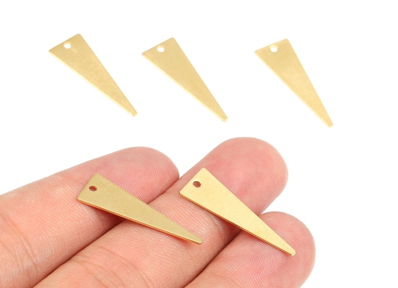 Raw Brass Triangle Earrings and Pendant 25.38x8.85x0.52mm Jewelry Supplies Brass Triangle Charms PP2413 Brass Triangle Necklace