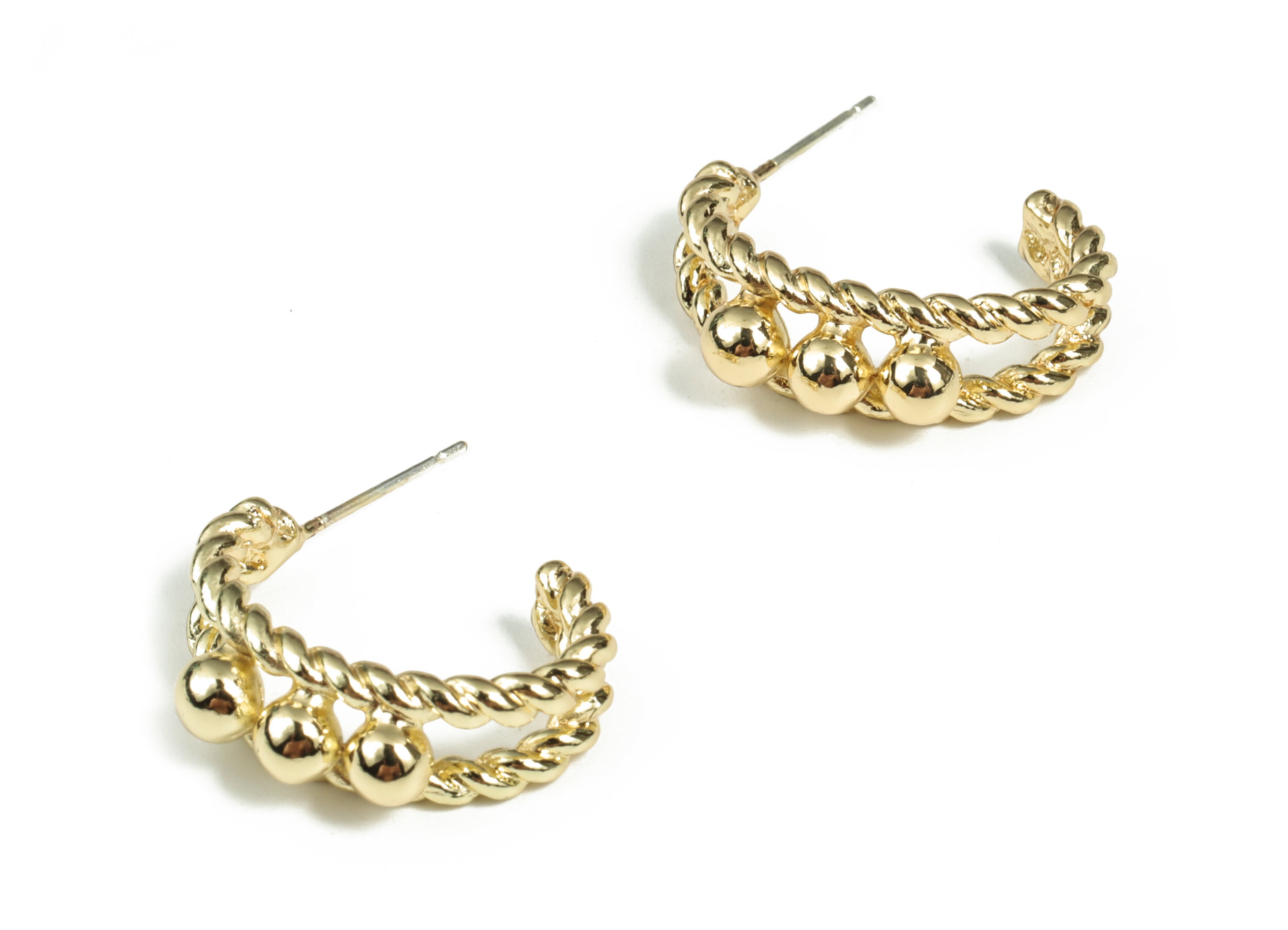 Alloy Wave C Earring Stud - Zinc Alloy Wave C Earring Post