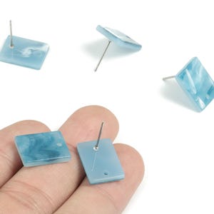 Acetate Rectangle Earring Stud - Rectangle Earring Post - Surgical Stud - Jewelry Supplies - Color Code: A515 - 15.5x11.8x2mm - AC1663-A515