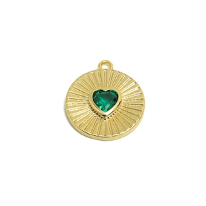 13.3x15.5mm 14K Gold Plated Brass Zircon Heart Charm Jewelry 13.3x15.5mm 14K Gold Plated Brass Zircon Heart Charm Jewelry