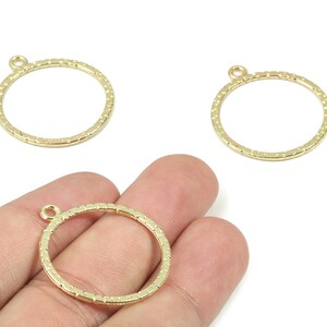 Alloy Circle Earring Charms - KC Gold Round Pendant - KC Gold Plating ...