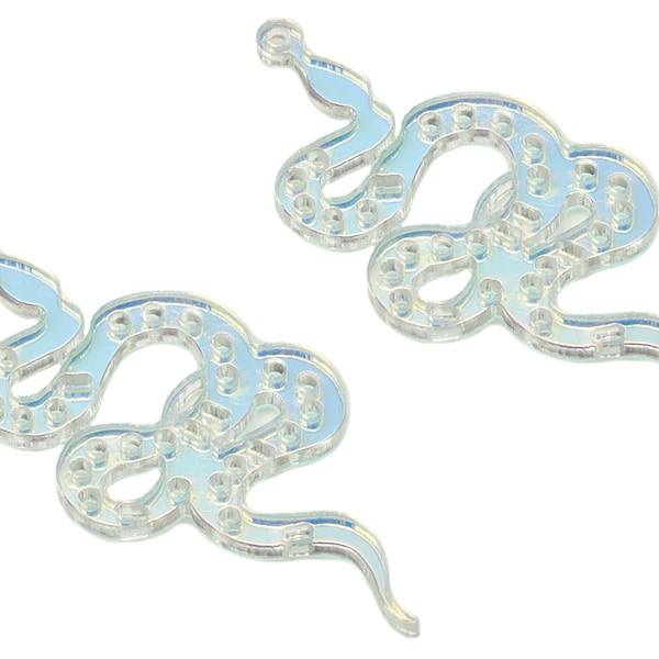 Colorful Acrylic Snake Earring Charms - Acrylic Snake Pendant - Jewelry Making Supplies - Color Code:A575 - 49.96x23.1x1.77mm - AC2239-A575