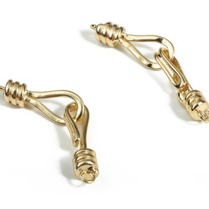 Sterling Gold Hook - 18K Real Gold Plated Brass - Thicken Hook Clasps - Eye Connector - Clasp Connector for Pendant - 31.26×6×4mm - RGP3053 image 2