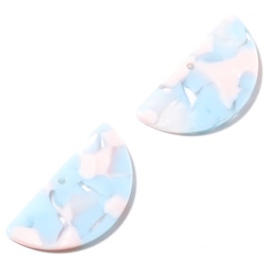 Acetate Semicircle Charms - Semicircle Pendant -  Earring Findings - Jewelry Supplies - Color Code: A97 - 33.5x16.5x2.6mm - AC1006P