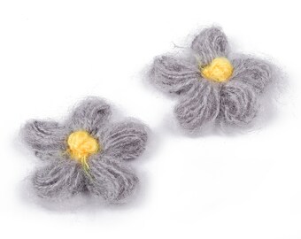 Crochet Flower Earrings - Knit Weaving Flower Earrings - Crochet Flower Pendant - Handmade Flower Earrings - 40.29x40.29x3.99mm - TS1081D
