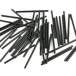 Matte Black Himmeli Tubes - Raw Brass Round Himmeli DIY Tube Beads - Circle Pipes for Geometric - For Air Plants - 2x0.2x40mm - PP4568B-40