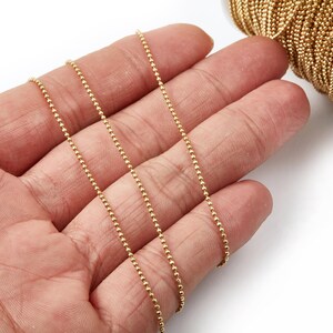Tiny Ball Chain - Brass Ball Chain - Raw Brass Beads Chain - Mini Beads Chain - Semi Ball - for Necklace - For Bracelet - Jewellery Making